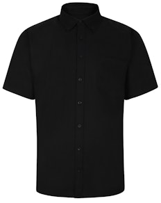 Bigdude Button Down Oxford Short Sleeve Shirt Black Tall